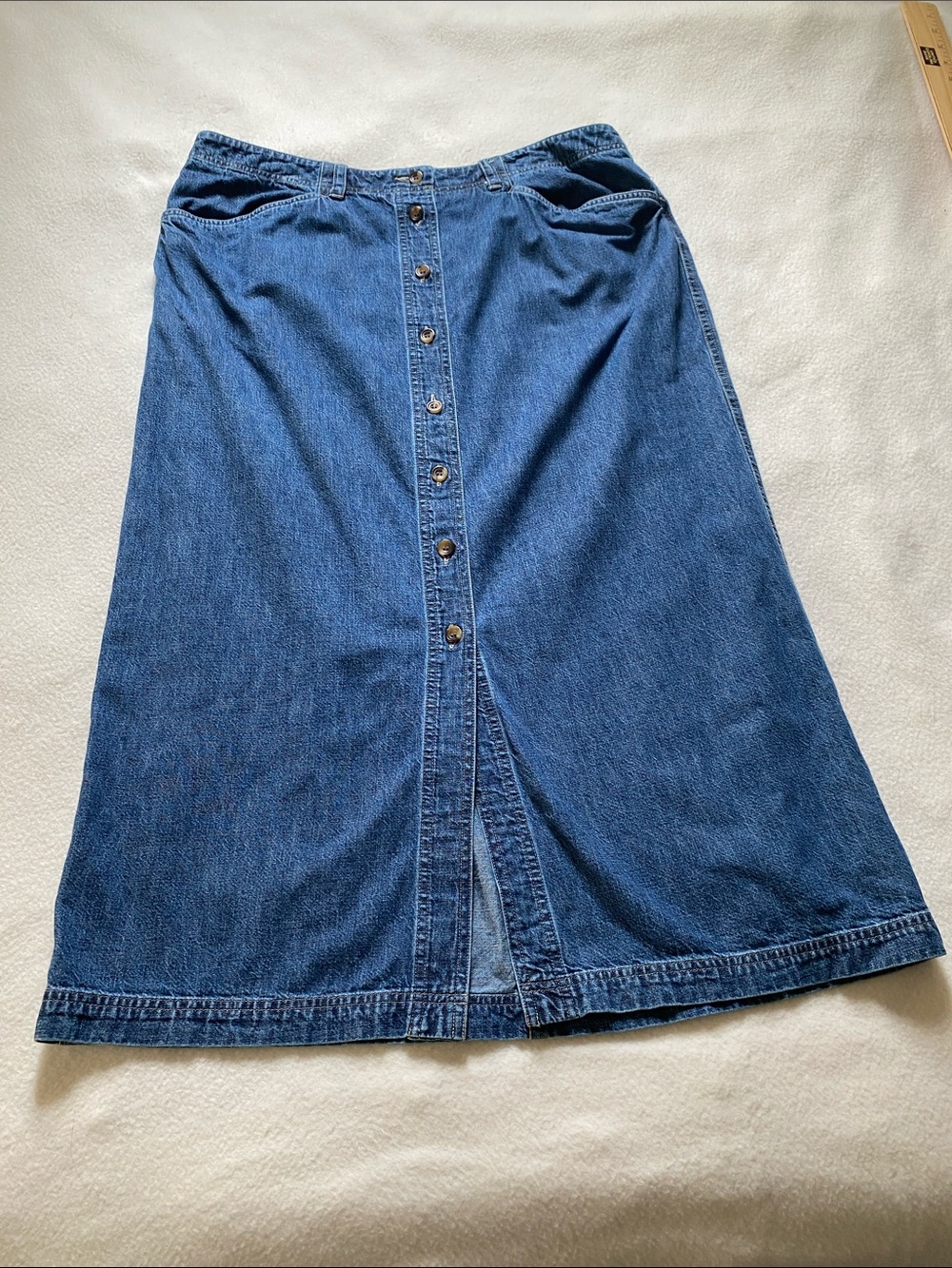 Jones Sport Maxi Button Up Denim Skirt Size 16 18 vintage